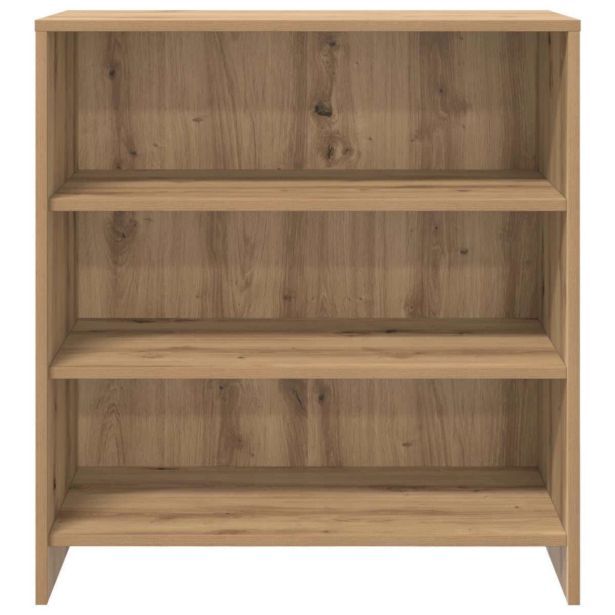 The brown engineered wood sideboard from a slightly low front angle
