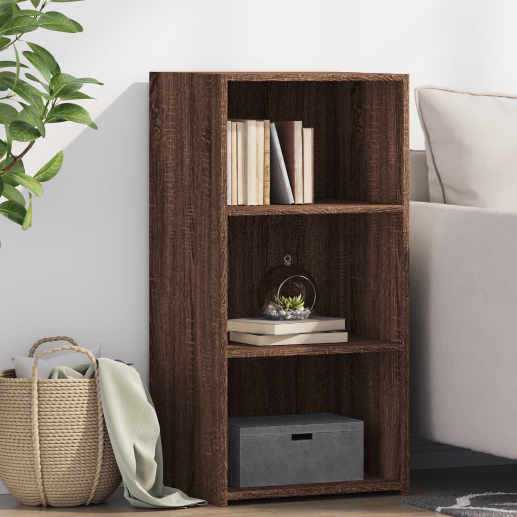 vidaXL Sideboard Brown Oak Engineered Wood with three shelves