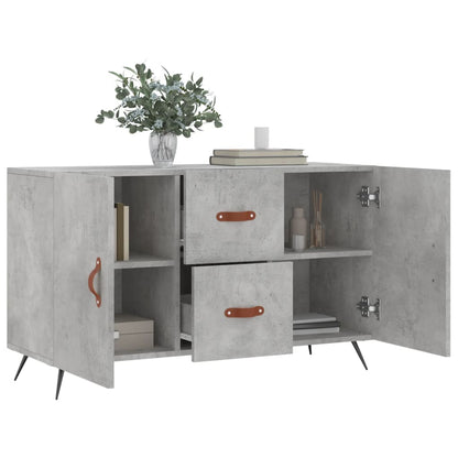 Open sideboard showing shelves and drawers
