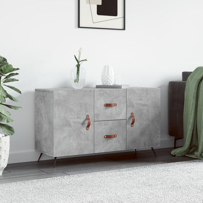 vidaXL Sideboard Concrete Grey Engineered Wood in a living room setting
