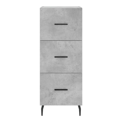 Close up of the concrete grey sideboard drawers
