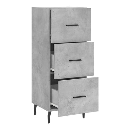The grey sideboard with two drawers open