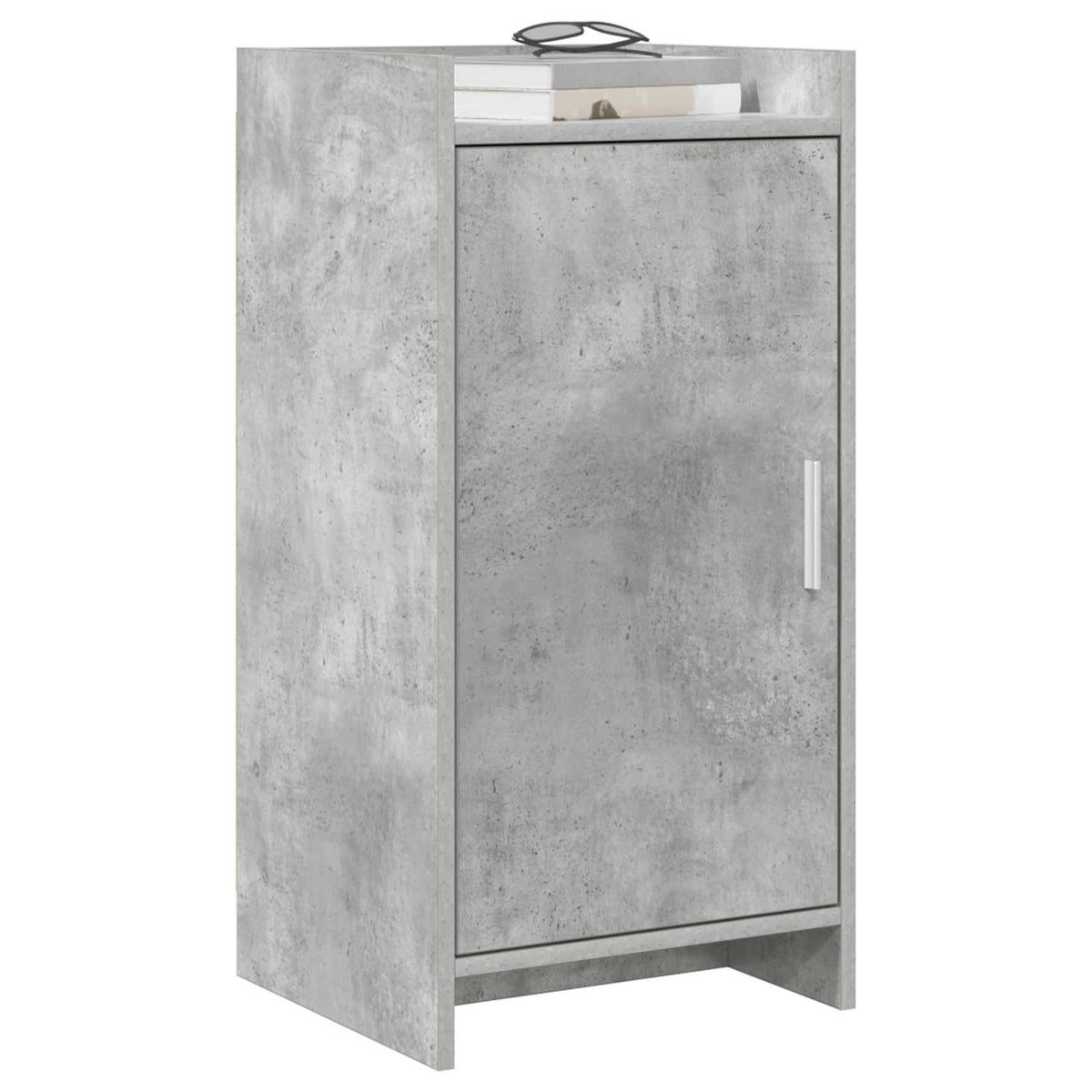 The concrete grey engineered wood sideboard shown from the front