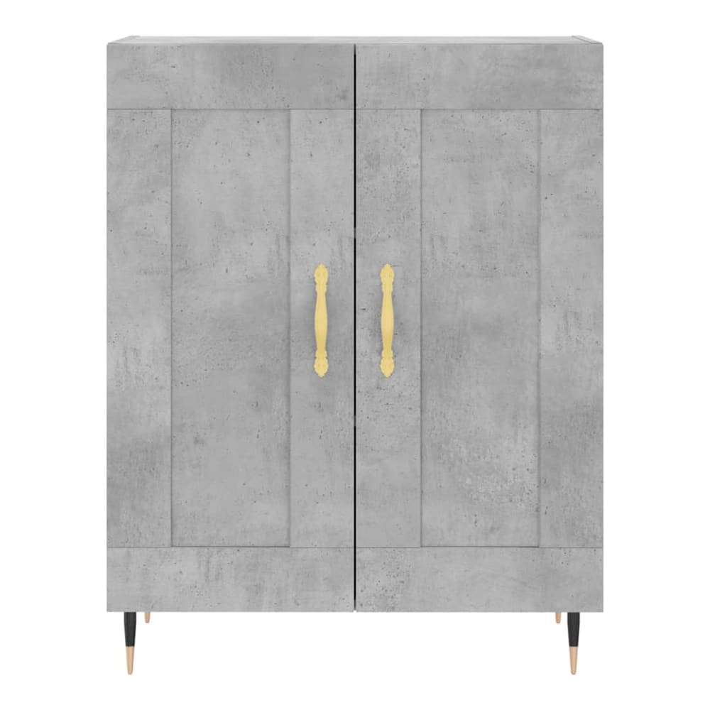 Front view of the concrete grey sideboard with closed doors
