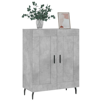 The grey sideboard with a vase and a picture frame placed on the top surface