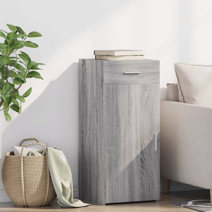 vidaXL Sideboard Grey Sonoma Engineered Wood in a living room setting next to a sofa