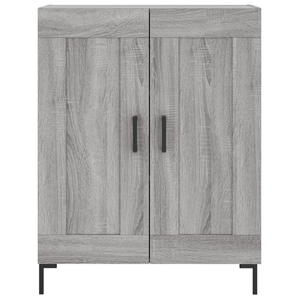 The sideboard viewed directly from the front showing the wood grain texture