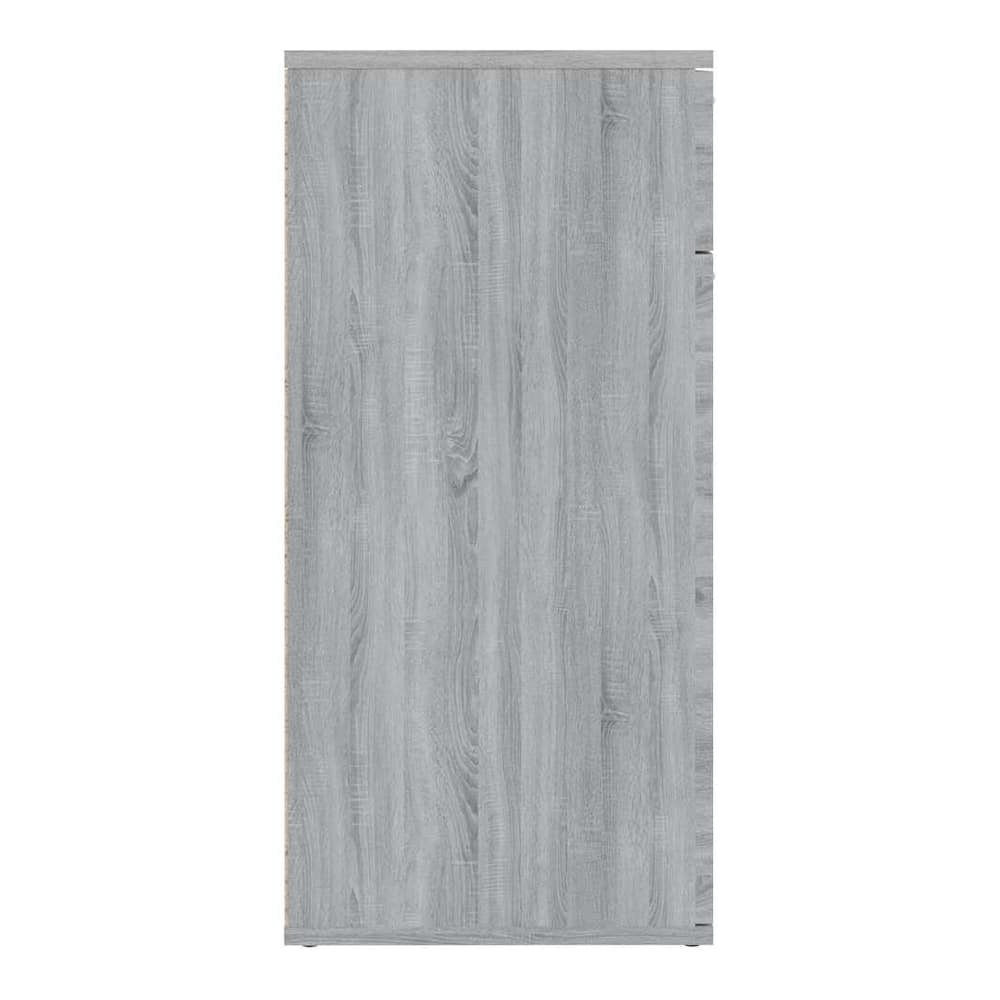 Side view of the grey Sonoma sideboard showing its depth
