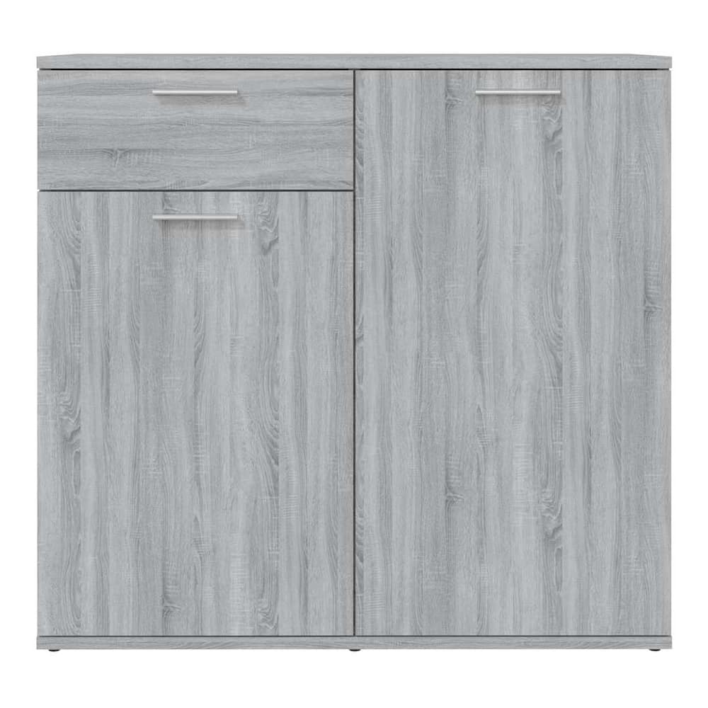 Close-up of the grey Sonoma sideboard showing wood grain texture