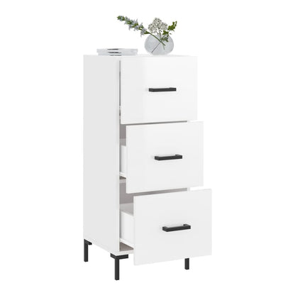 The white sideboard with the top two drawers open