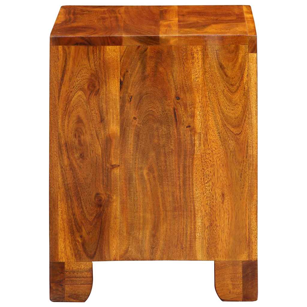 The wooden sideboard viewed from the side showing the natural wood grain pattern