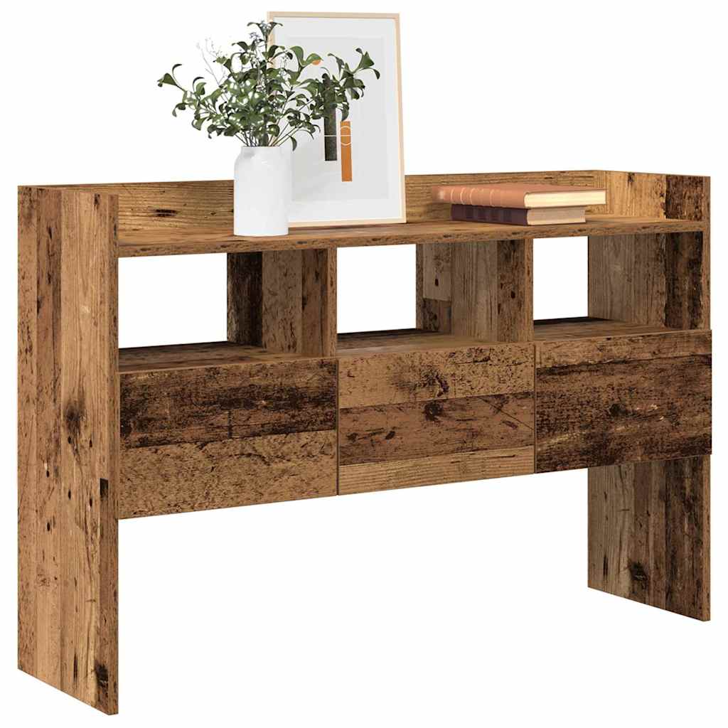 vidaXL Sideboard Old Wood Engineered Wood with three open shelves above three closed compartments