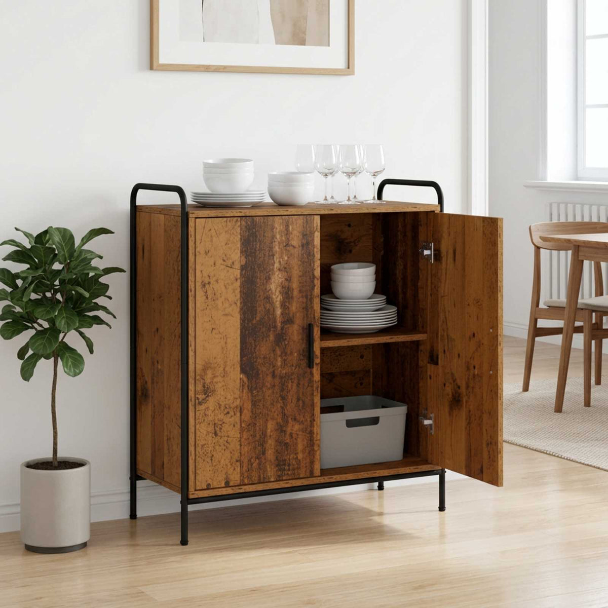 vidaXL Sideboard Old Wood 73 x 33 x 81 cm Engineered Wood 1