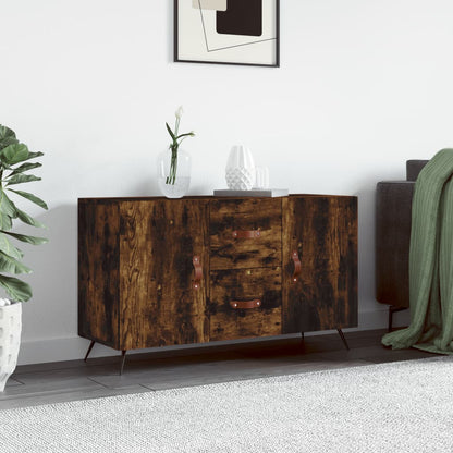 vidaXL Sideboard Smoked Oak Engineered Wood placed in a modern living room setting