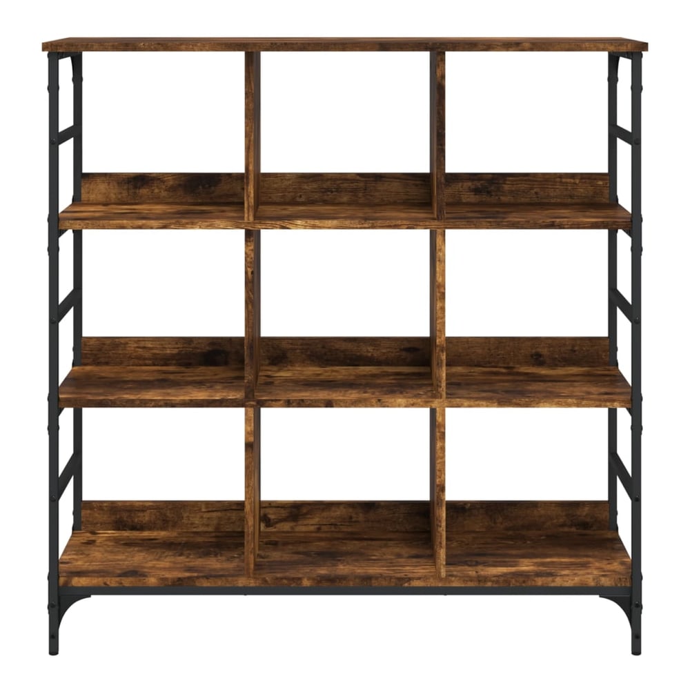Buffets & Sideboards with a dark wood grain finish and black metal supports