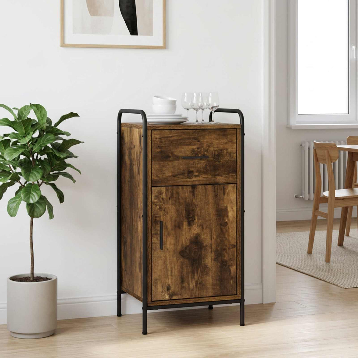 Sideboard Smoked Oak Engineered Wood
