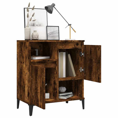 the buffet and sideboard with both doors open revealing storage space