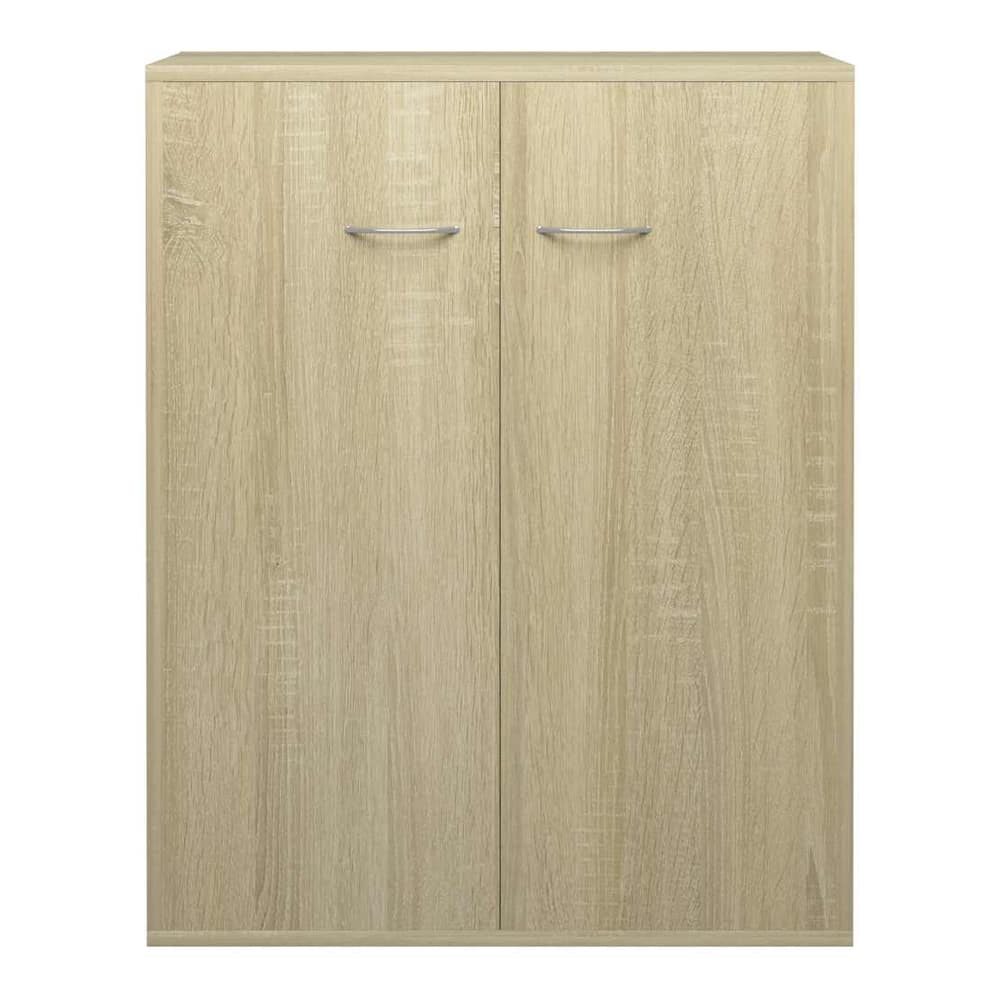 A close-up of the sideboard doors and handles