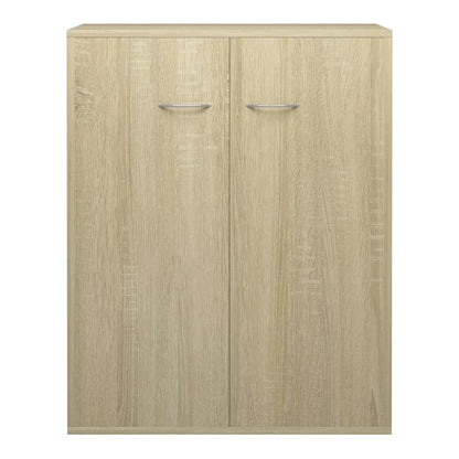 A close-up of the sideboard doors and handles