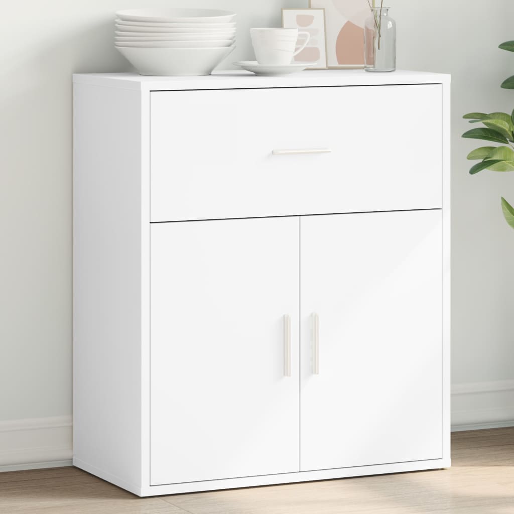 vidaXL Sideboard White Engineered Wood with a drawer and two doors