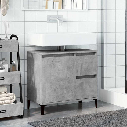 The sink cabinet installed in a bathroom with a white basin and tap above