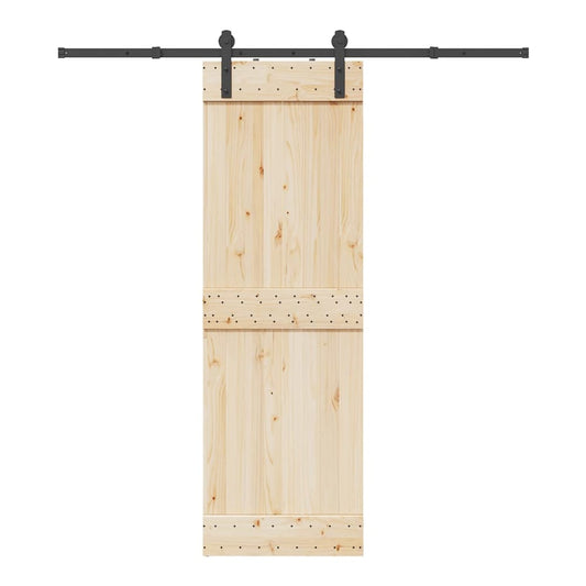 vidaXL Sliding Door Hardware Kit 200 cm Black on a wooden door