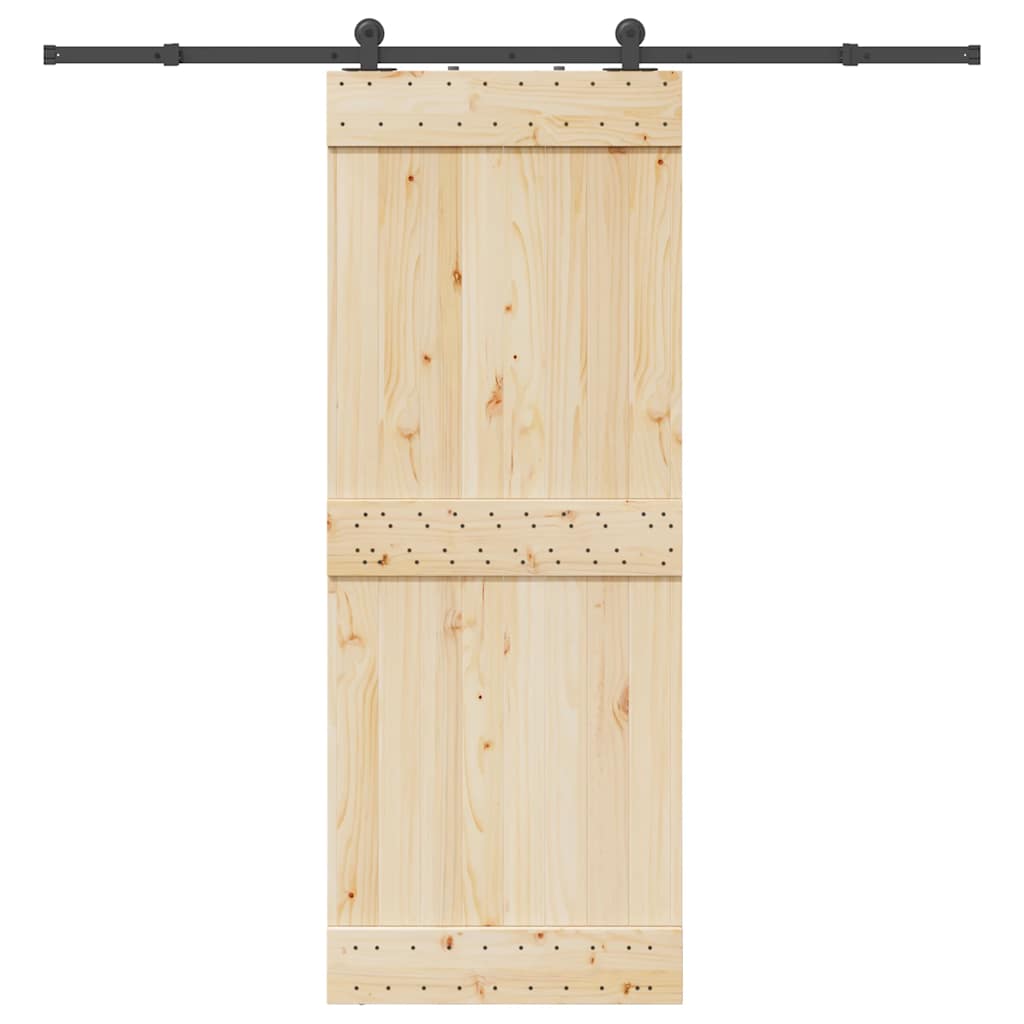vidaXL Sliding Door Hardware Kit 213,5 cm Steel Black 1
