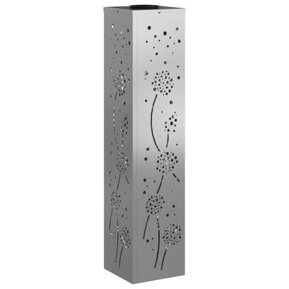a single pathway light with dandelion cutouts shown from the front