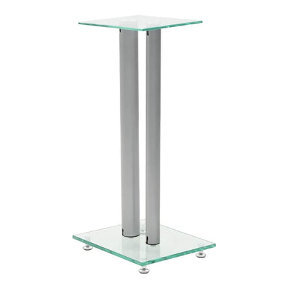 Speaker Stand with a tempered glass top and silver pillar