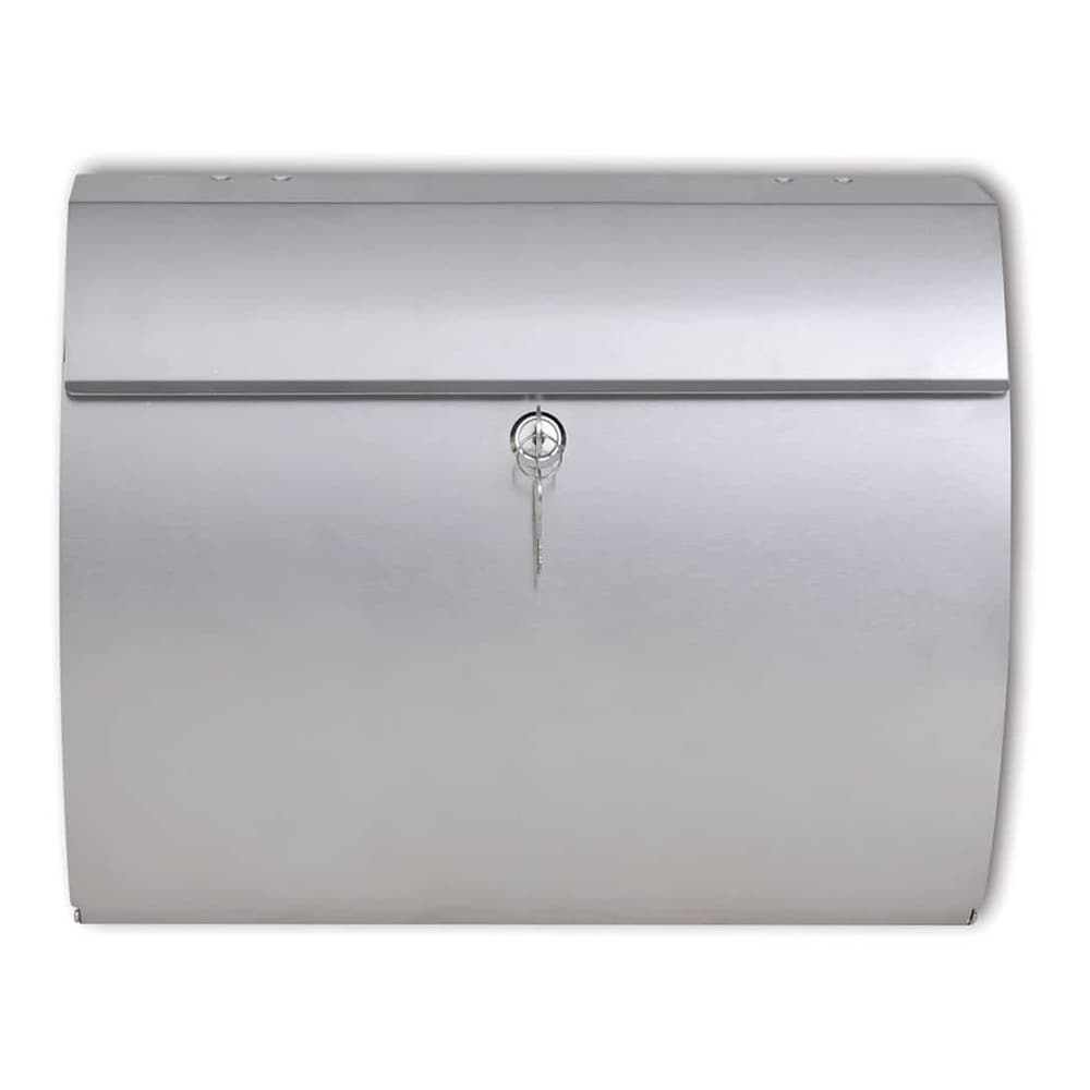 the stainless steel mailbox closed with a lock and two keys
