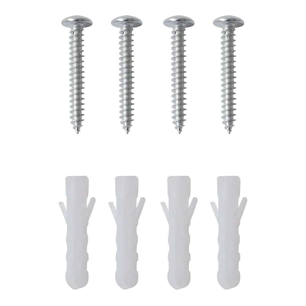 four screws and four wall plugs for mounting the stainless steel mailbox