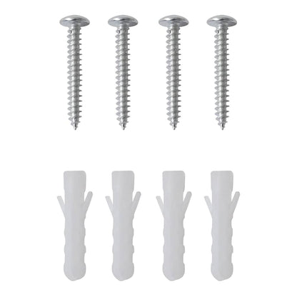 four screws and four wall plugs for mounting the stainless steel mailbox