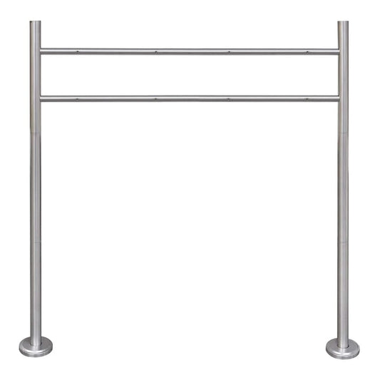 vidaXL Stainless Steel Stand for Double Mailbox showing the full frame against a white background