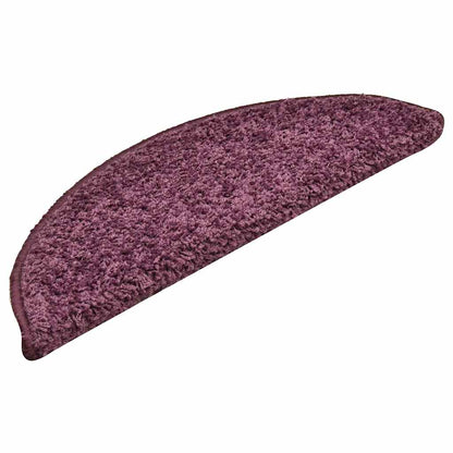 The dark purple stair treads in a half round shape viewed from a high angle