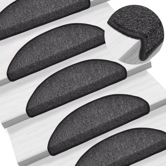 Stair Mats 56x17x3 cm Half Round Width 56 cm 15 Anthracite