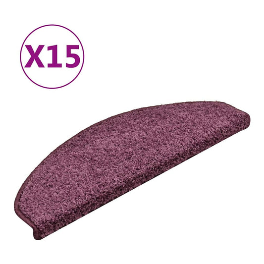 Stair Mats 65x21x4 cm Half Round Large Width 65 cm 15 Dark purple