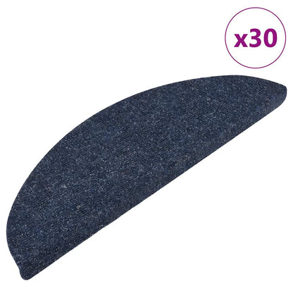 The blue stair tread showing the curved shape and textured surface