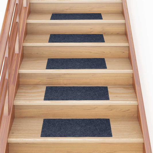 Stair Mats Self-adhesive 60x25 cm Rectangular 30 Width 60 cm Grey blue