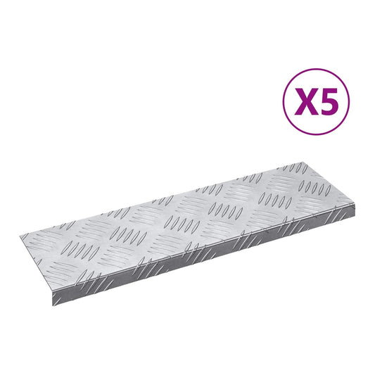 Stair Tread 60 x 18 x 2.5 cm Silver Aluminium 5 Rectangular