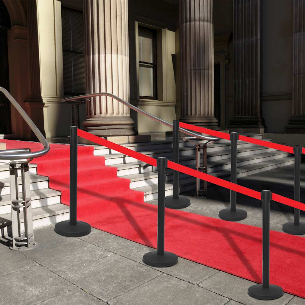 Stanchions with Belts Airport Barrier Black