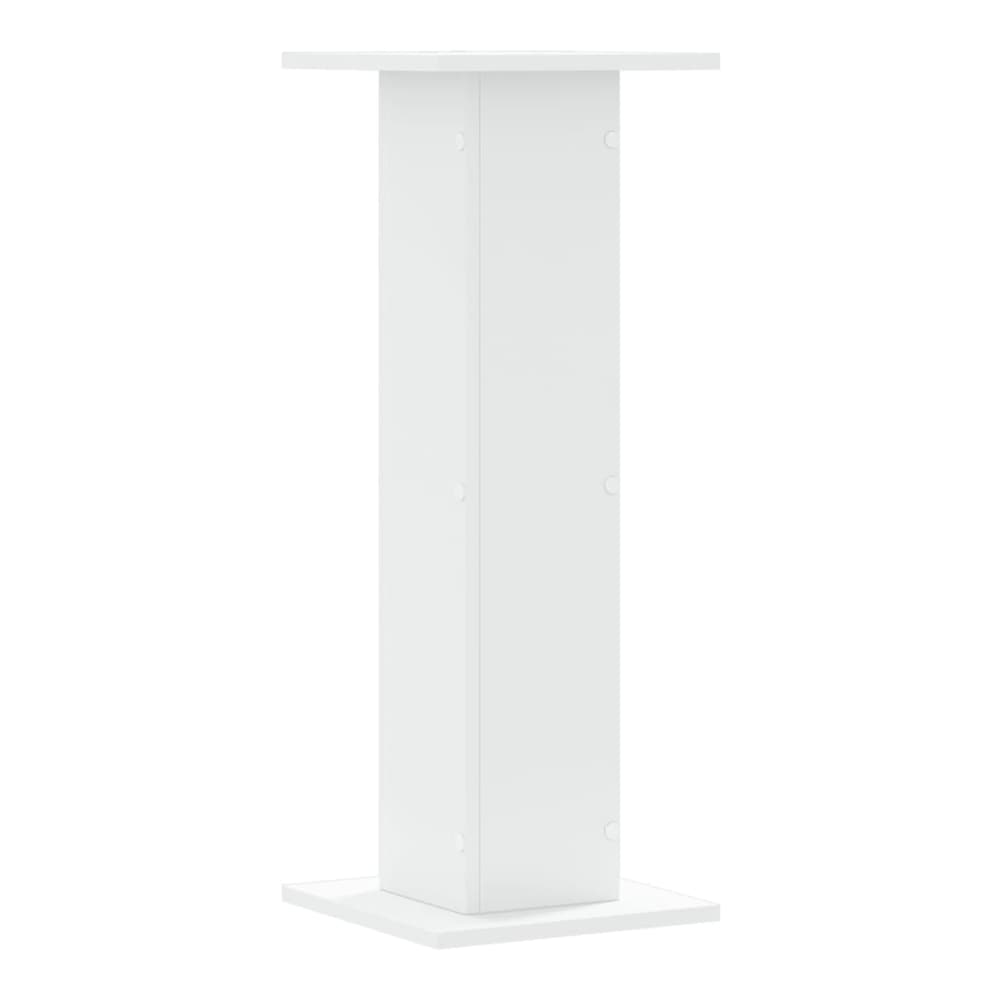 Front view of a white plant stand with a plant on top