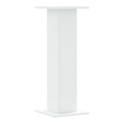 Front view of a white plant stand with a plant on top