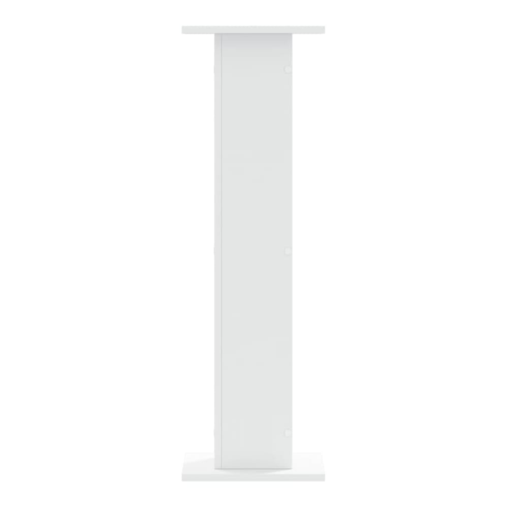 Side view of a white plant stand showing its slim profile