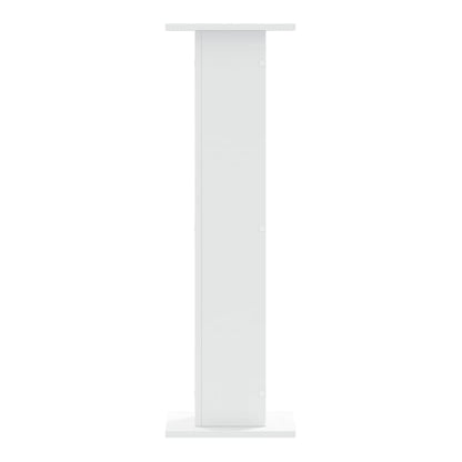 Side view of a white plant stand showing its slim profile
