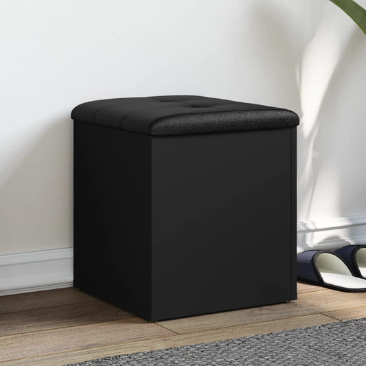 Storage Bench Engineered Wood Black 42 cm