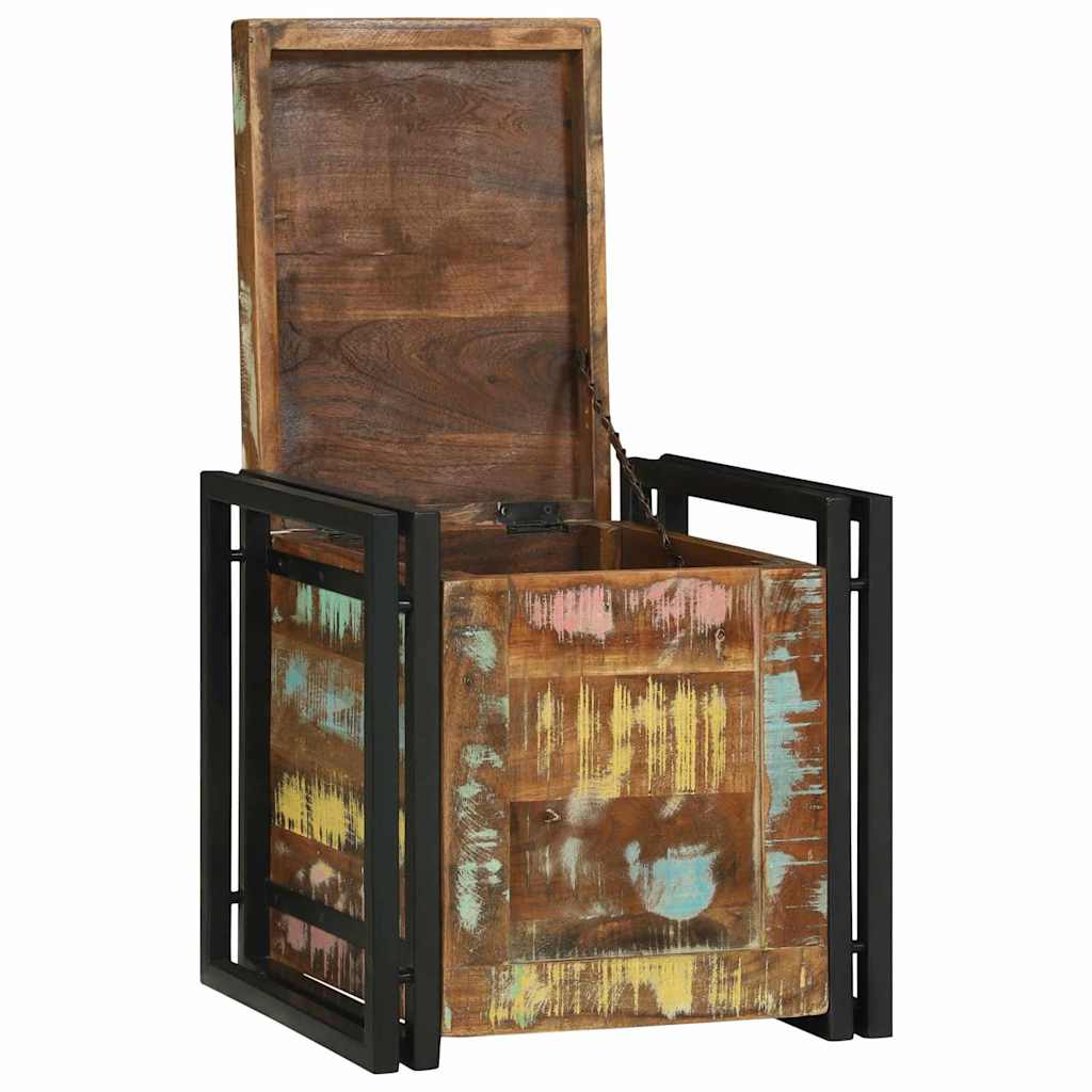 The open storage chest shows its inside compartment and a hinged lid
