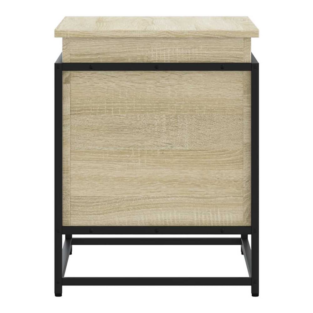 Side view of the storage box with lid showing its dimensions