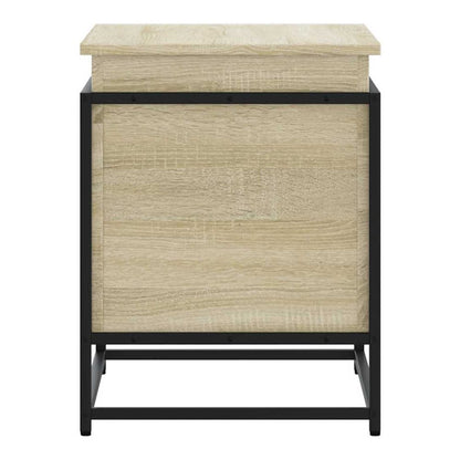 Side view of the storage box with lid showing its dimensions