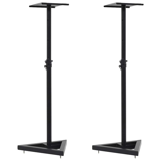 Studio Monitor Speaker Stands 2 pcs Black Steel shown side by side against a white background