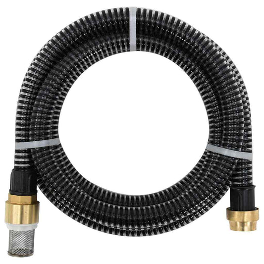 Suction Hose with Brass Connectors 1,1" PVC Without floating kit Black 15 m